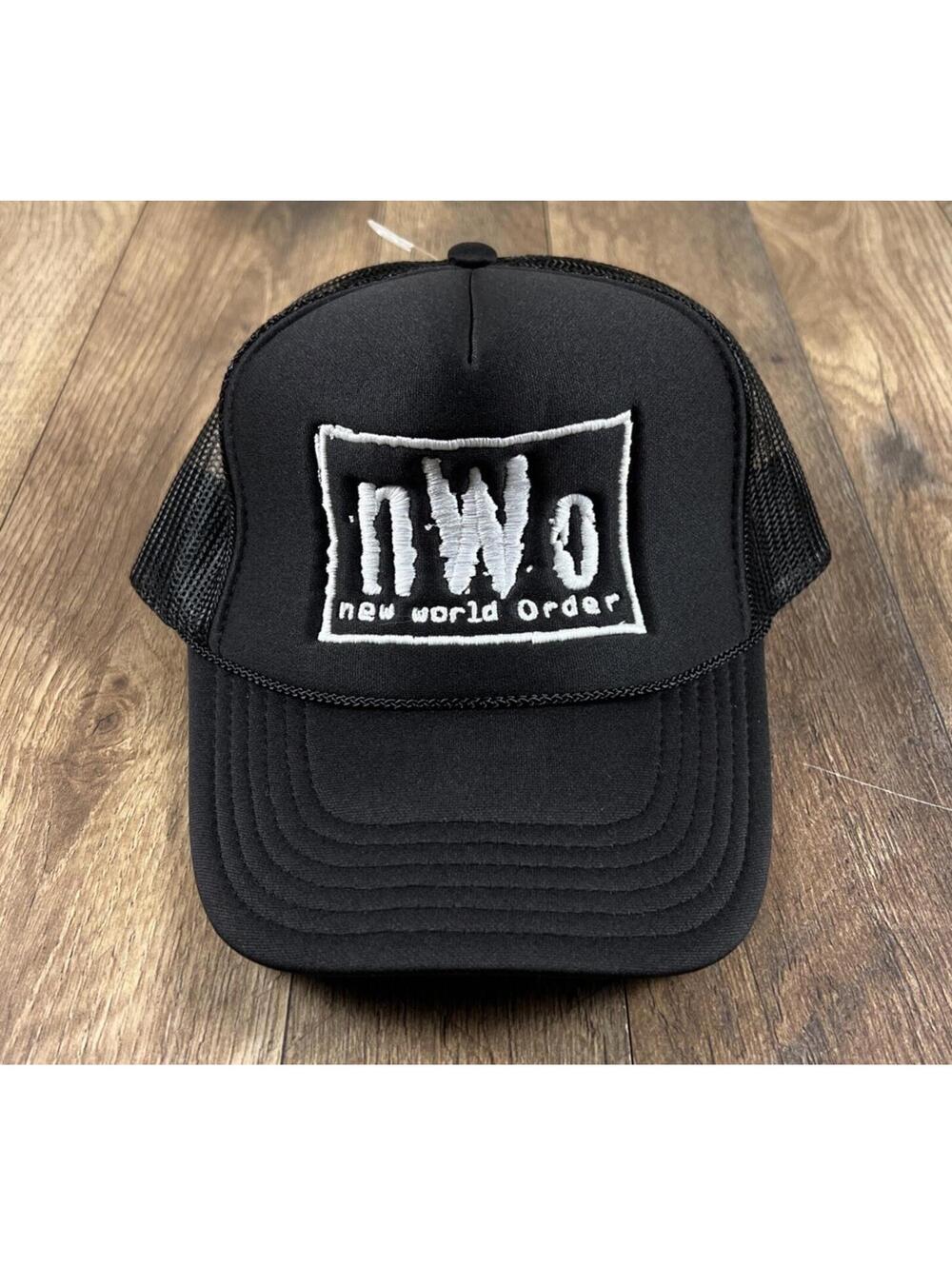 NWO Wrestling Hat Adjustable Rope Black New World Order Trucker Hat Stitched